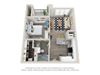 A1 - Luxury one bedroom apartment with living room kitchen bathroom with bathtub closet and patio with storage